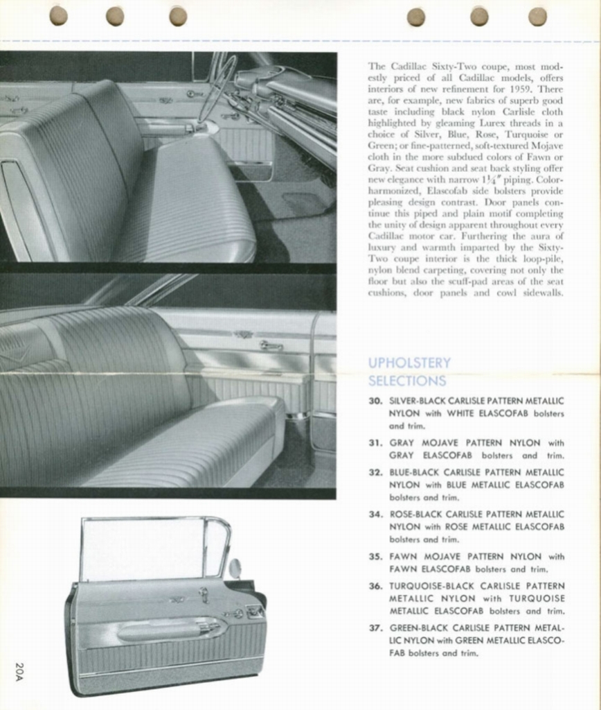 1959 Cadillac Salesmans Data Book Page 59